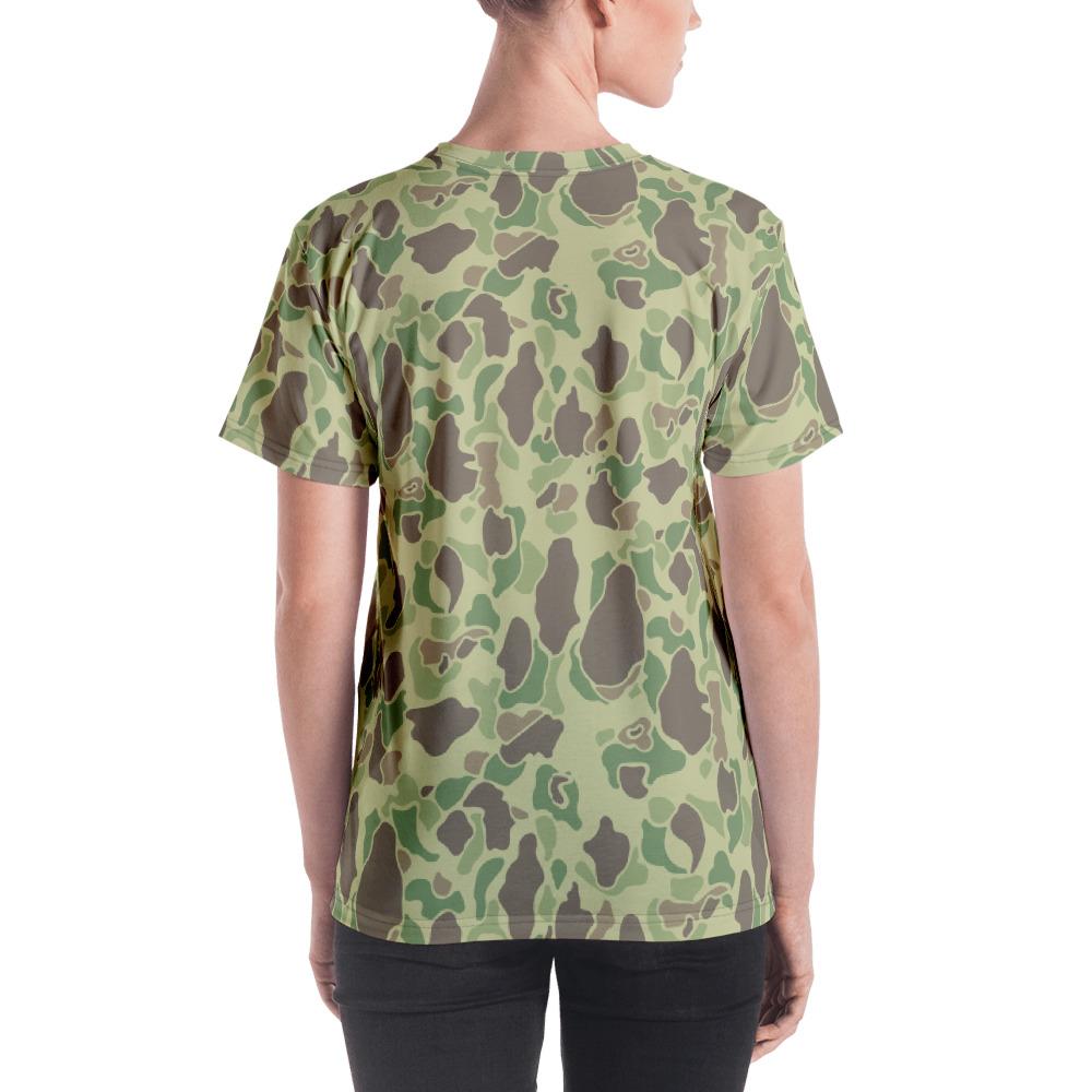 US WWII Duck Hunter Summer Camouflage Women's Crew Neck TShirt Mega Camo