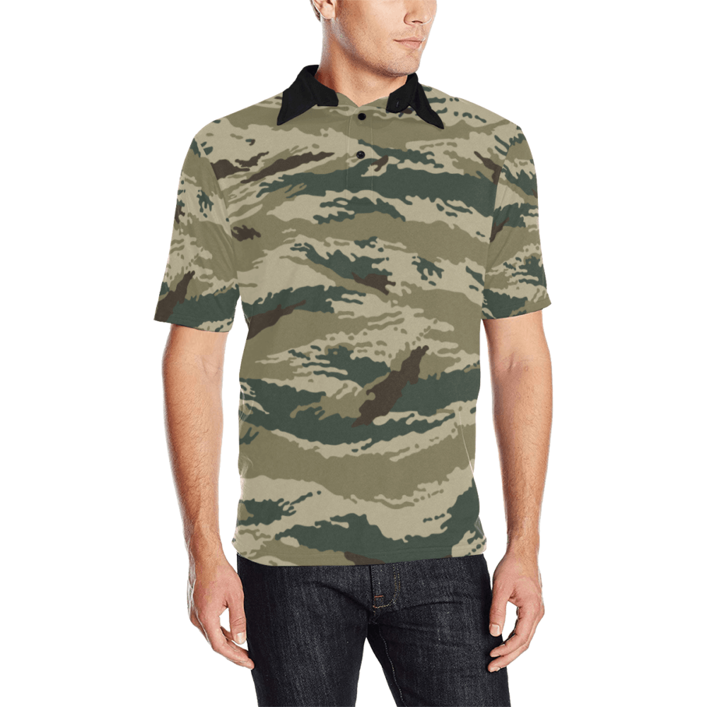russian Kamysh arid camouflage Men's Polo Shirt | Mega Camo