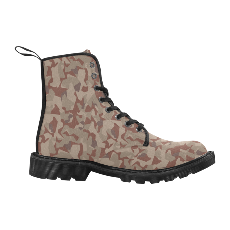 Swedish M90 Desert camouflage Martin Boots for Men Black Sole | Mega Camo