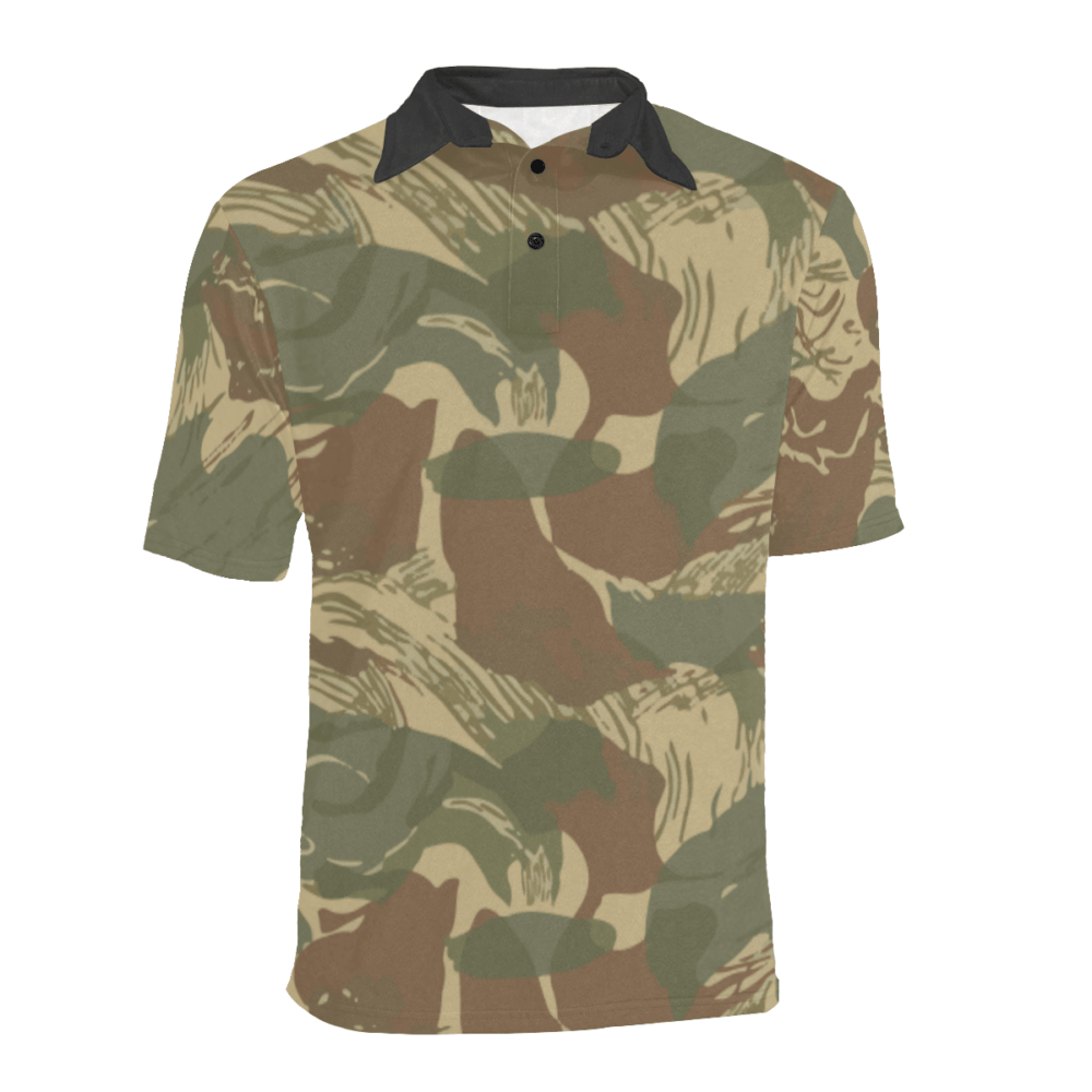 rhodesian brushstroke camouflage Men's Polo Shirt | Mega Camo
