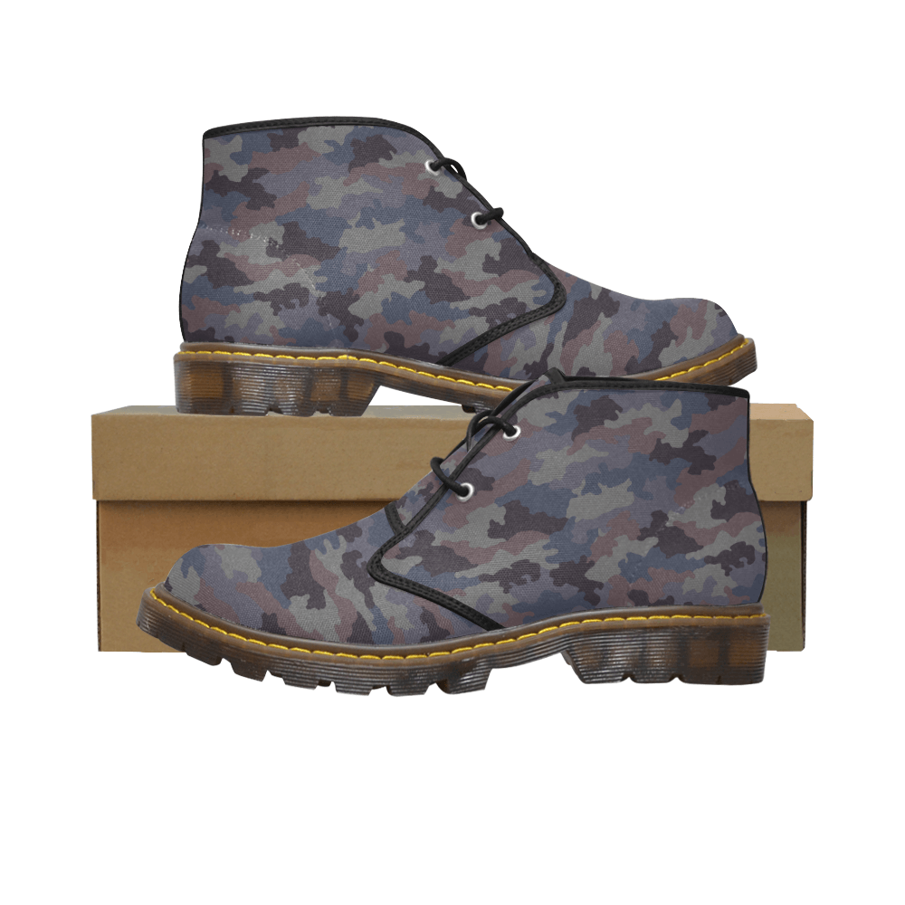 Unique Mens Canvas Chukka Combat Boots