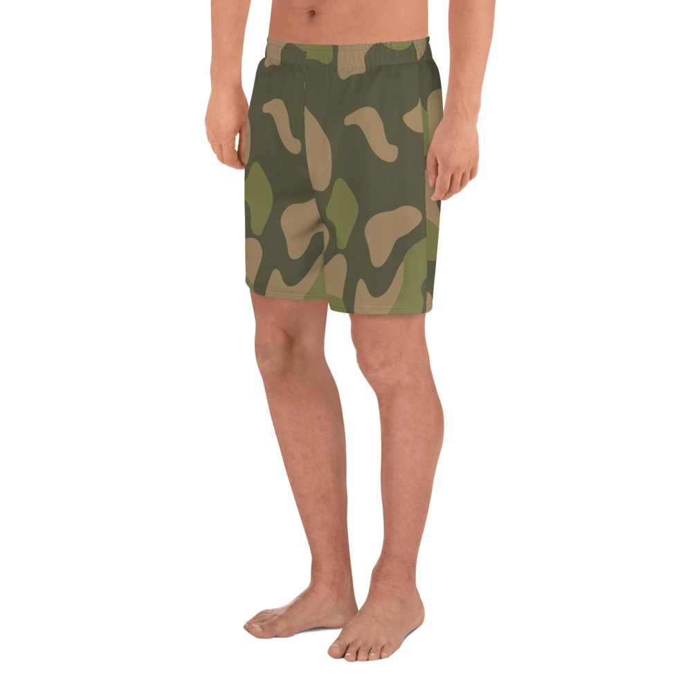 Norwegian M98 camouflage Men's Athletic Long Shorts | Mega Camo