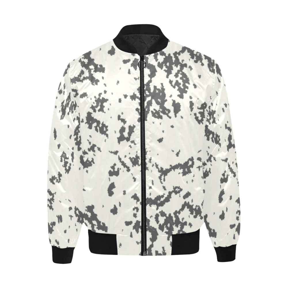 Finnish arctic snow Quilted Bomber Jacket for Men - Mega Camo