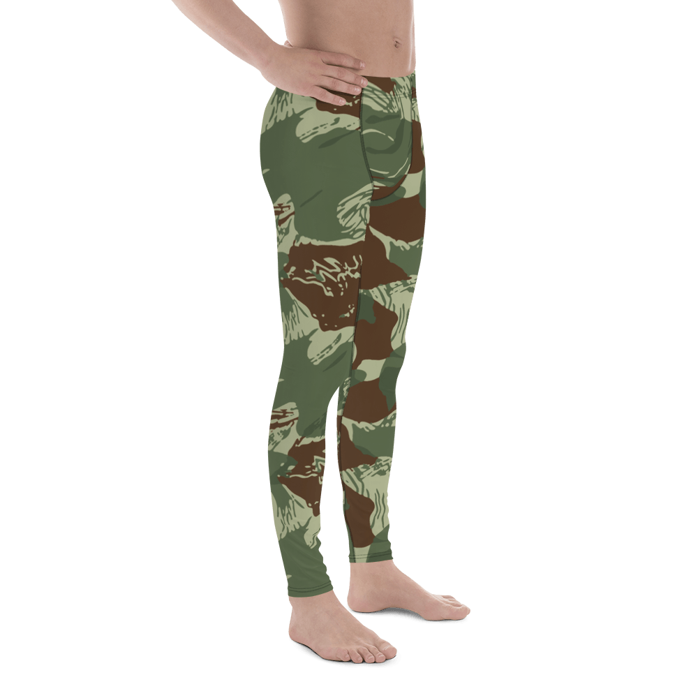 Rhodesian Brushstroke Camouflage v3 Green Men's Leggings