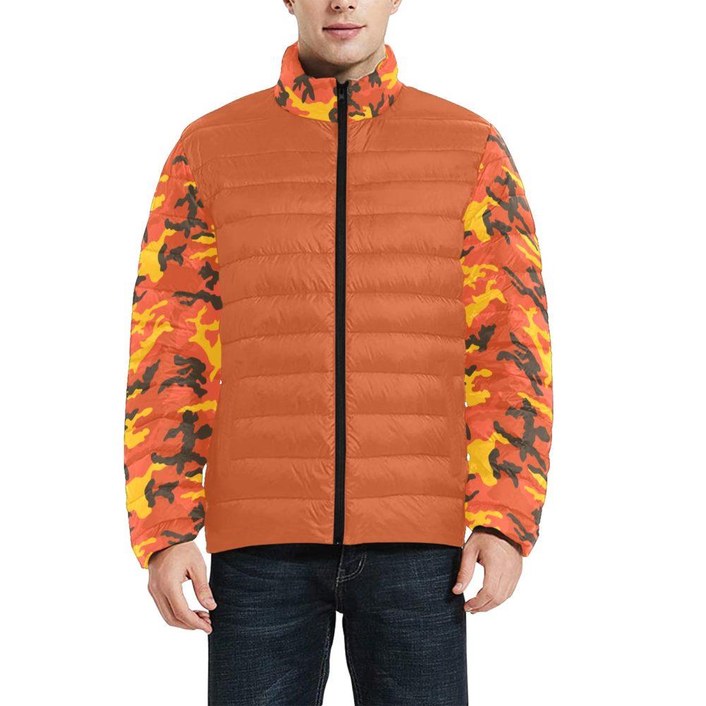 Rust Fire ERDL Camouflage Men's Stand Collar Padded Jacket