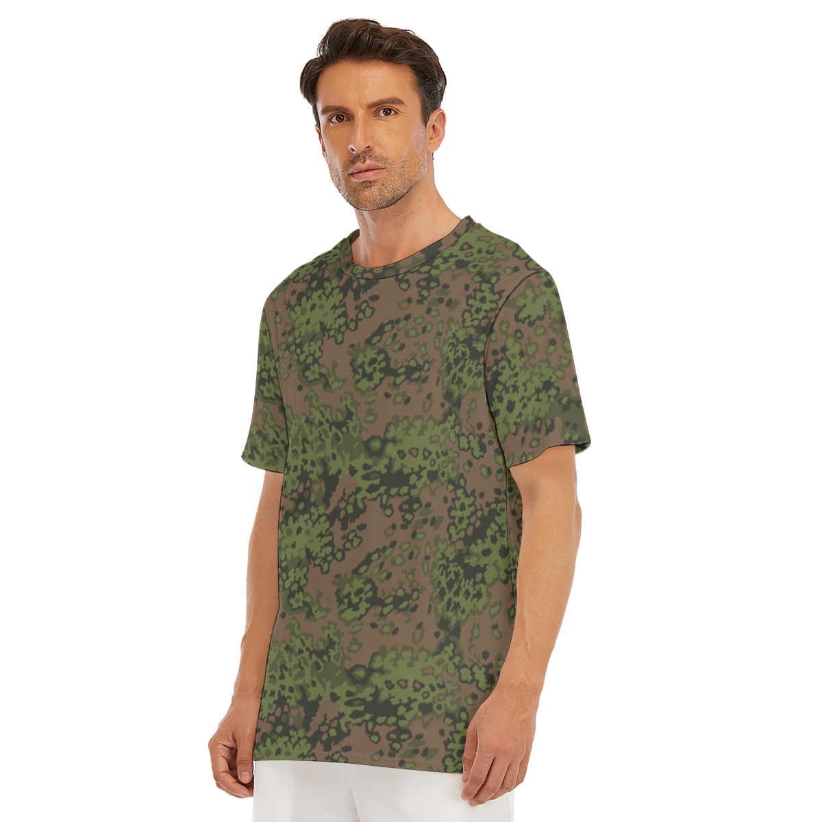 German WW2 Eichenlaub Spring Camouflage O-Neck T-Shirt | 190GSM Cotton ...