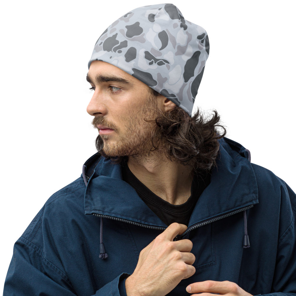 all over print beanie white left front 66cc67ddd5727 1000x1000 - US Winter 01 Frogskin Duckhunter Camouflage Beanie