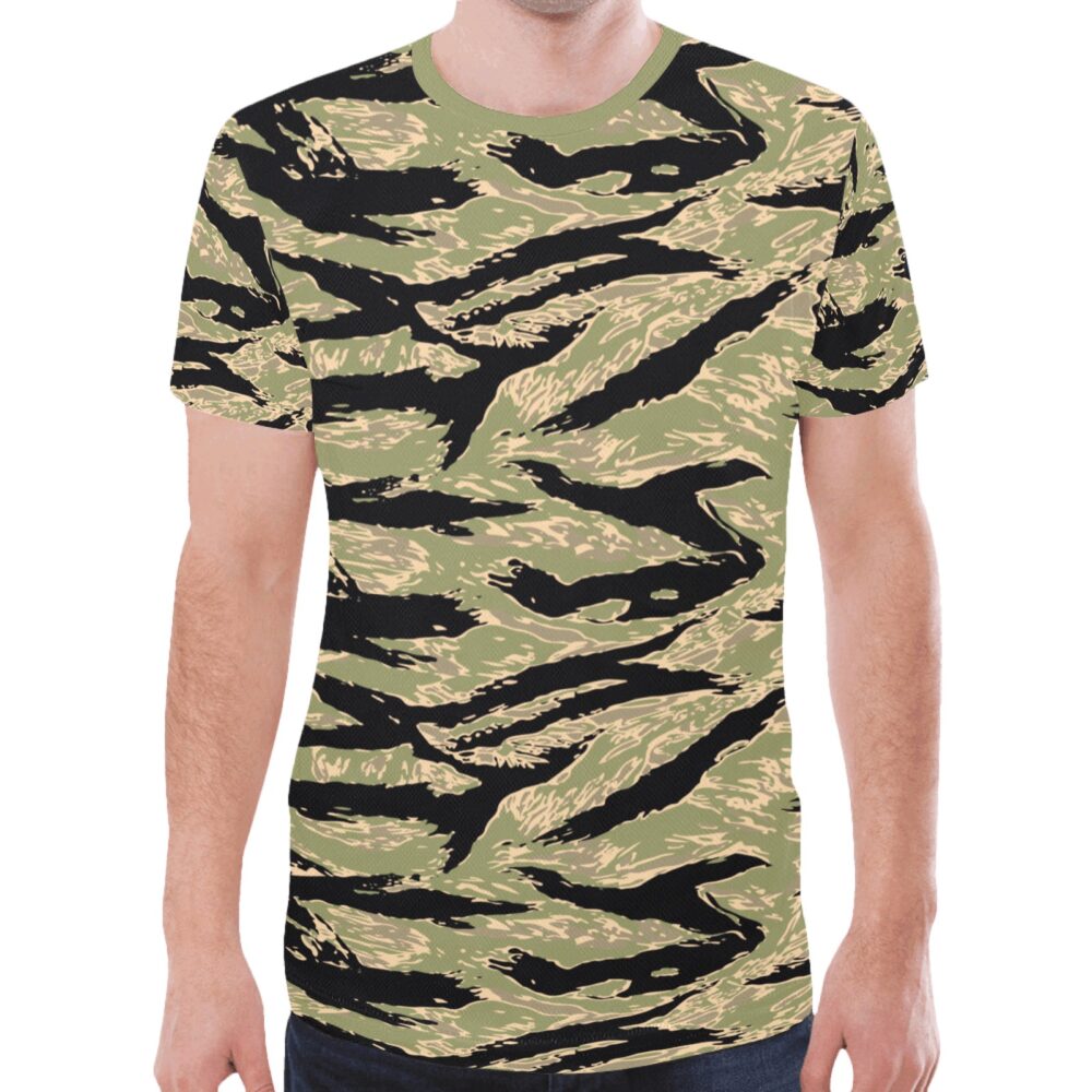 US golden tigerstripes Camouflage Sports Mesh T-shirt XS to 5XL