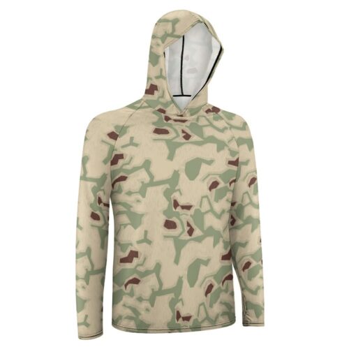 Alternative view of Czech Bahňák v3 Camouflage  Sun Protection Hooded Rashguard T-Shirt