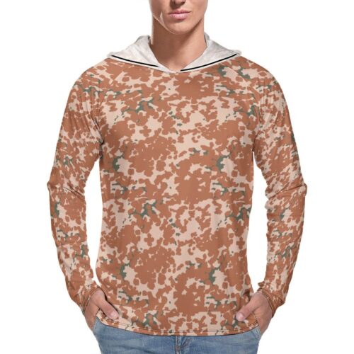 Danish M84 Desert Camouflage  Sun Protection Hooded Rashguard T-Shirt