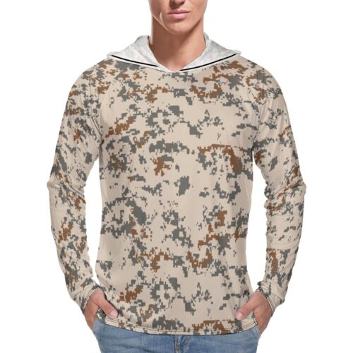 Estonian 2006 Pixelated Camouflage  Sun Protection Hooded Rashguard T-Shirt