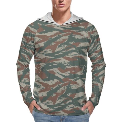 Greek Lizard v4 Camouflage Sun Protection Hooded Rashguard T-Shirt