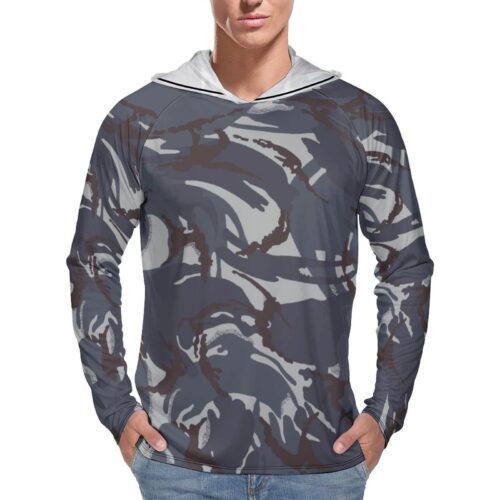 Kuwait Police Security Forces v2 DPM Camouflage Sun Protection Hooded Rashguard T-Shirt