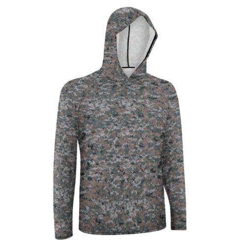 Alternative view of Armenian Digital Camuflage Sun Protection Hooded Rashguard T-Shirt