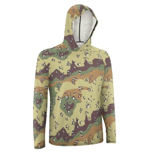 Alternative view of Chocolate Chip ERDL Woodland Light  Sun Protection Hooded Rashguard T-Shirt