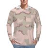 Kuwait Desert 3 Colors v2 Camouflage Sun Protection Hooded Rashguard T-Shirt