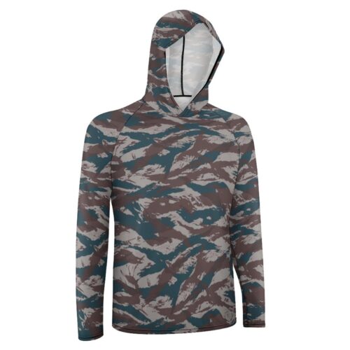 Alternative view of Greek Lizard v5 Camouflage Sun Protection Hooded Rashguard T-Shirt