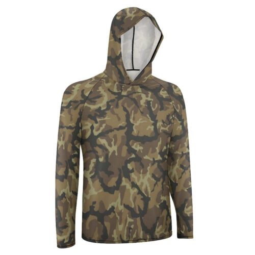 Alternative view of Czech Vz 95 Autumn Camouflage  Sun Protection Hooded Rashguard T-Shirt