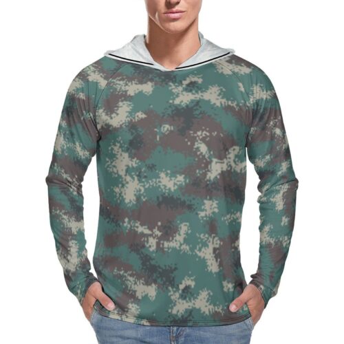 China PLA type 07 Woodland  Sun Protection Hooded Rashguard T-Shirt