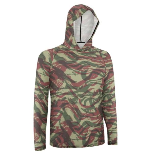 Alternative view of French Lizard F1 Camouflage Sun Protection Hooded Rashguard T-Shirt