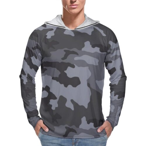 French GIPN Urban v3 Camouflage Sun Protection Hooded Rashguard T-Shirt