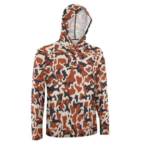 Alternative view of Iranian Iran-Iraq War Panther v6 Camouflage Sun Protection Hooded Rashguard T-Shirt