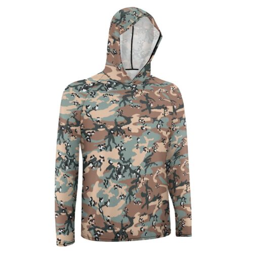 Alternative view of Chocolate Chip Woodland Borat  Sun Protection Hooded Rashguard T-Shirt