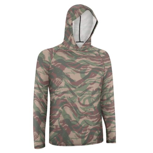 Alternative view of French Lizard B1 Camouflage Sun Protection Hooded Rashguard T-Shirt