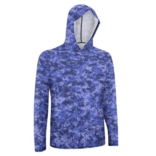 Alternative view of North Korea Navy Camouflage Sun Protection Hooded Rashguard T-Shirt