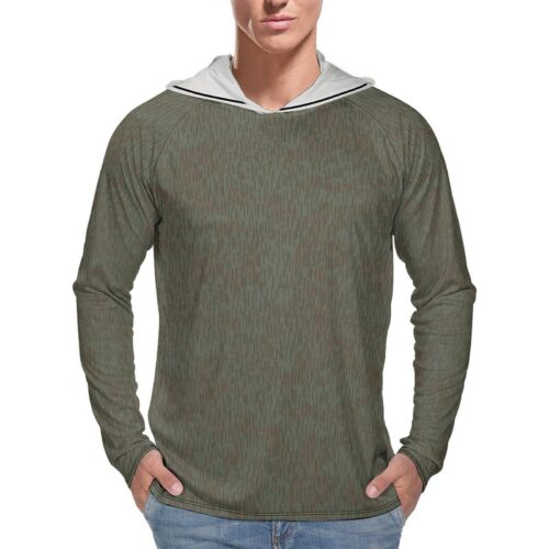 Czech Green jehlicí Needles Rain Camouflage  Sun Protection Hooded Rashguard T-Shirt