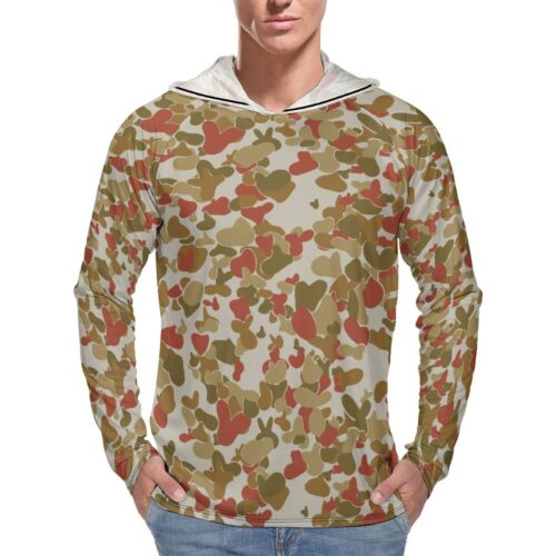red-auscam-opfor-musoria Sun Protection Hooded Rashguard T-Shirt