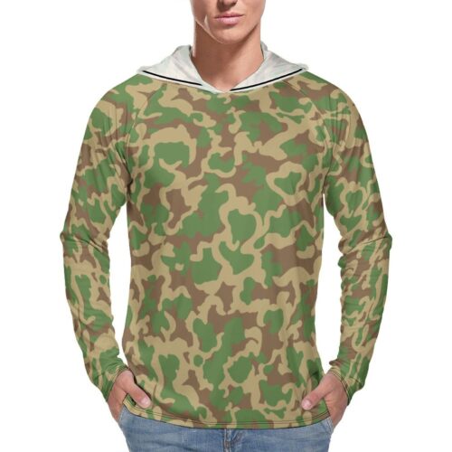 Iranian Iran-Iraq War Panther v4 Camouflage Sun Protection Hooded Rashguard T-Shirt