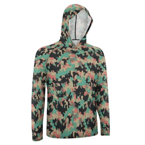 Alternative view of Czech Duby Camouflage  Sun Protection Hooded Rashguard T-Shirt