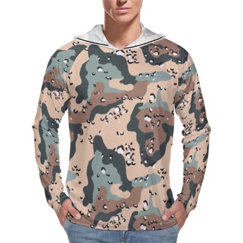Kazakhstan Airborne Forces Chocolate Chip Camouflage Sun Protection Hooded Rashguard T-Shirt