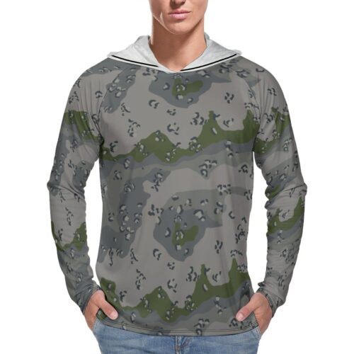 Chocolate Chip DPNU Dark  Sun Protection Hooded Rashguard T-Shirt