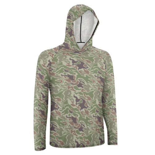 Alternative view of Sourth Korea Special Forces Swirl v3 Camouflage Sun Protection Hooded Rashguard T-Shirt