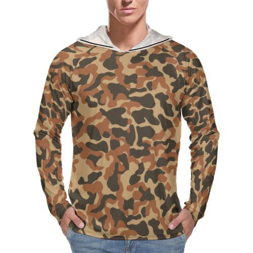 Armenian Butan Camouflage Sun Protection Hooded Rashguard T-Shirt