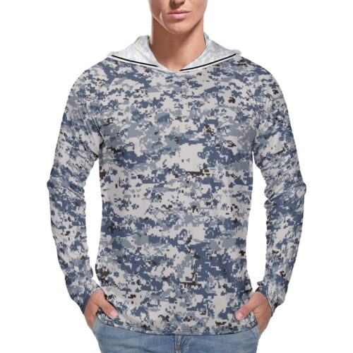 Kuwait Police Academy Digital Camouflage Sun Protection Hooded Rashguard T-Shirt