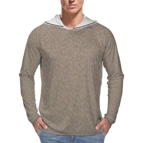 Czech Brown jehlicí Needles Rain Camouflage  Sun Protection Hooded Rashguard T-Shirt