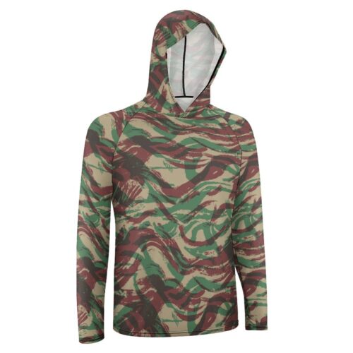 Alternative view of French Lizard D Camouflage Sun Protection Hooded Rashguard T-Shirt