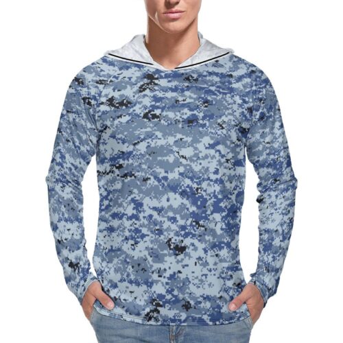 Iran Air Force Pixelated Camouflage Sun Protection Hooded Rashguard T-Shirt