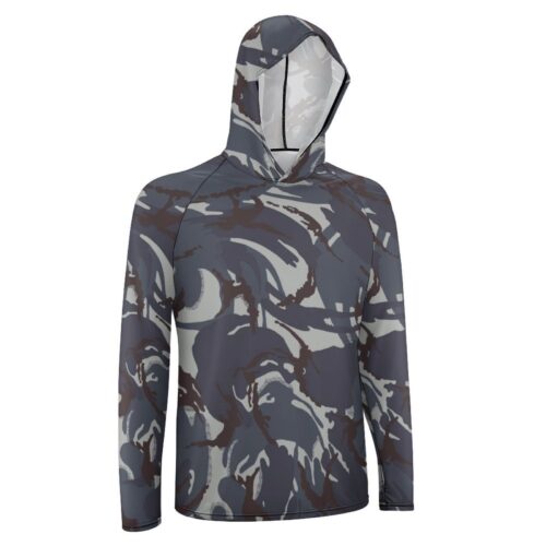 Alternative view of Kuwait Police Security Forces v2 DPM Camouflage Sun Protection Hooded Rashguard T-Shirt