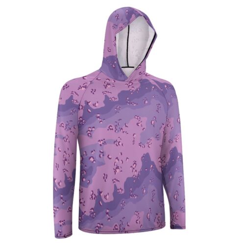 Alternative view of Chocolate Chip ERDL Purple & Pink  Sun Protection Hooded Rashguard T-Shirt
