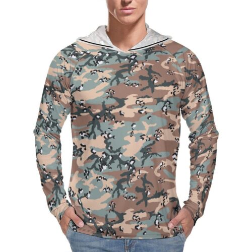 Chocolate Chip Woodland Borat  Sun Protection Hooded Rashguard T-Shirt