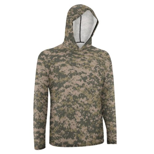 Alternative view of Kazakhstan Arid Digital camouflage  Sun Protection Hooded Rashguard T-Shirt