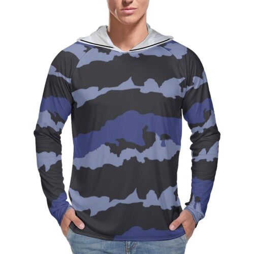 Gabon Police Camouflage Sun Protection Hooded Rashguard T-Shirt