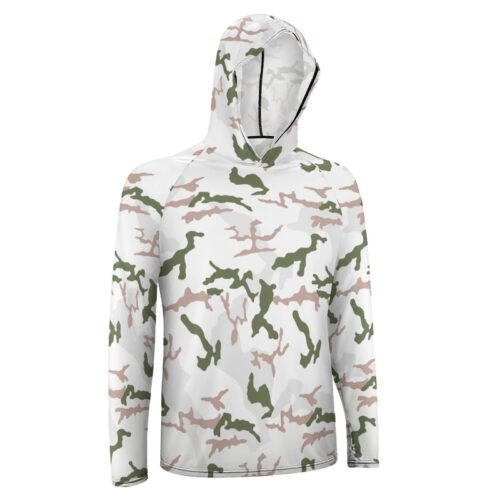Alternative view of French Chasseurs Alpins Tundra v2 Camouflage Sun Protection Hooded Rashguard T-Shirt
