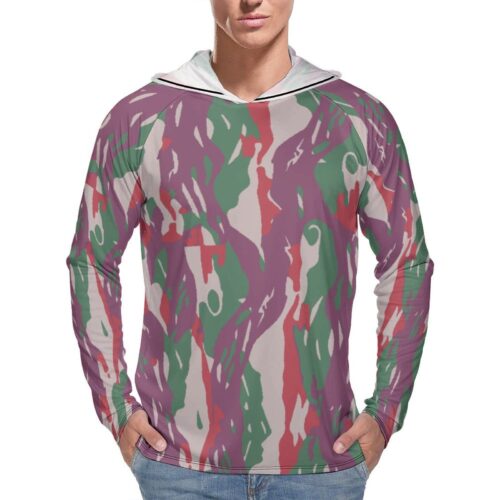 Indonesian Loreng Darah Mangalir v1 Sun Protection Hooded Rashguard T-Shirt