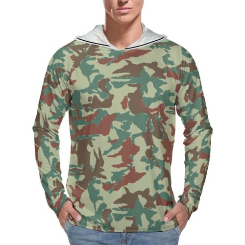 Japan JGSDF Type1 Fang Camouflage Sun Protection Hooded Rashguard T-Shirt