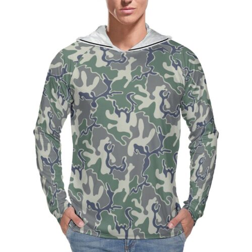 South Korea Navy SEAL Leopard Jigsaw v3 Camouflage Sun Protection Hooded Rashguard T-Shirt